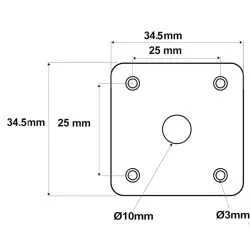 Plaque jack guitare carré | LVSublim