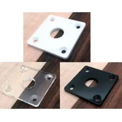 Plaque jack carré pour guitare noir , blanc, transparent