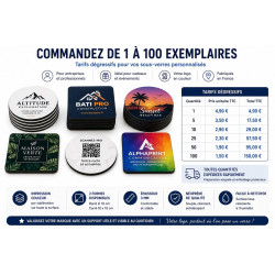 Sous-verre personnalisé avec logo – Rond ou carré 10 cm