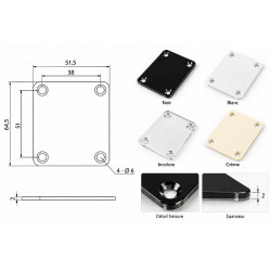 Plaque de fixation manche guitare en plexiglass – 4 coloris