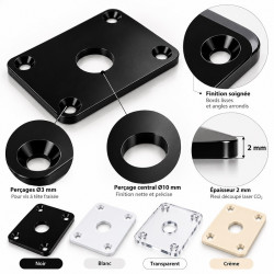 Plaque jack rectangulaire pour guitare électrique – Plexiglas 2 mm – 4 coloris