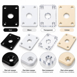 Plaque jack rectangulaire pour guitare électrique – Plexiglas 2 mm – 4 coloris