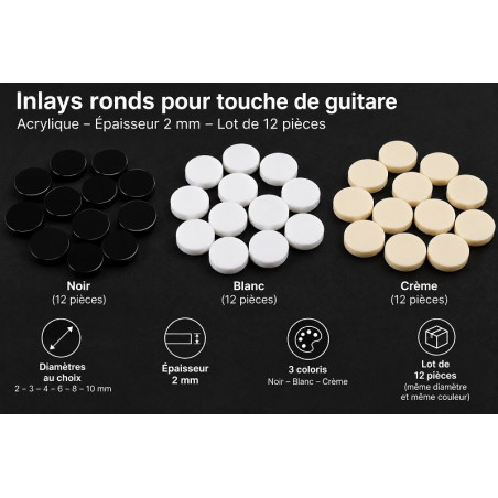 Inlays dots guitare plastique