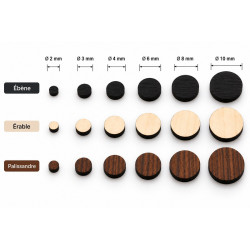 Inlays ronds en bois véritable pour guitare – Lot de 12