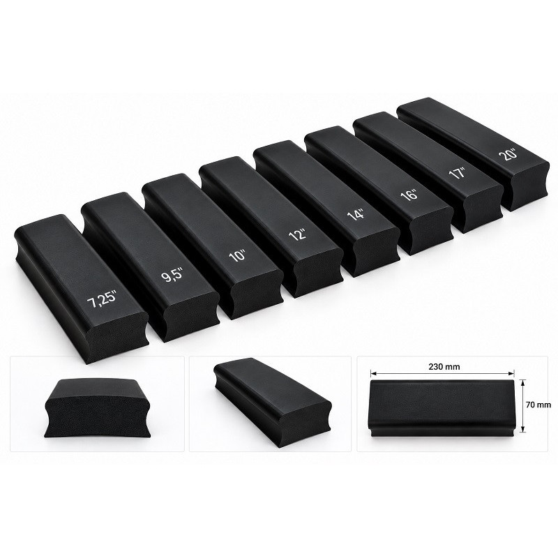 Cales à radius guitare – Jeu complet de 8 radius – 230 mm