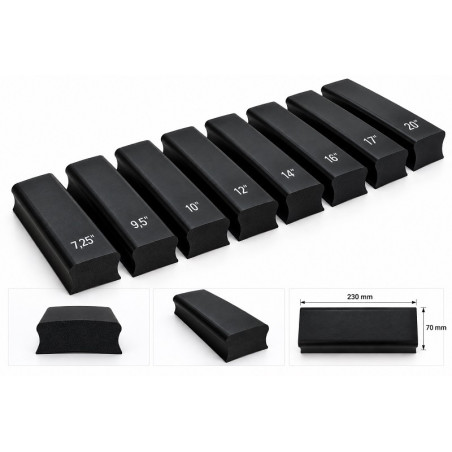 Cales à radius guitare – Jeu complet de 8 radius – 230 mm