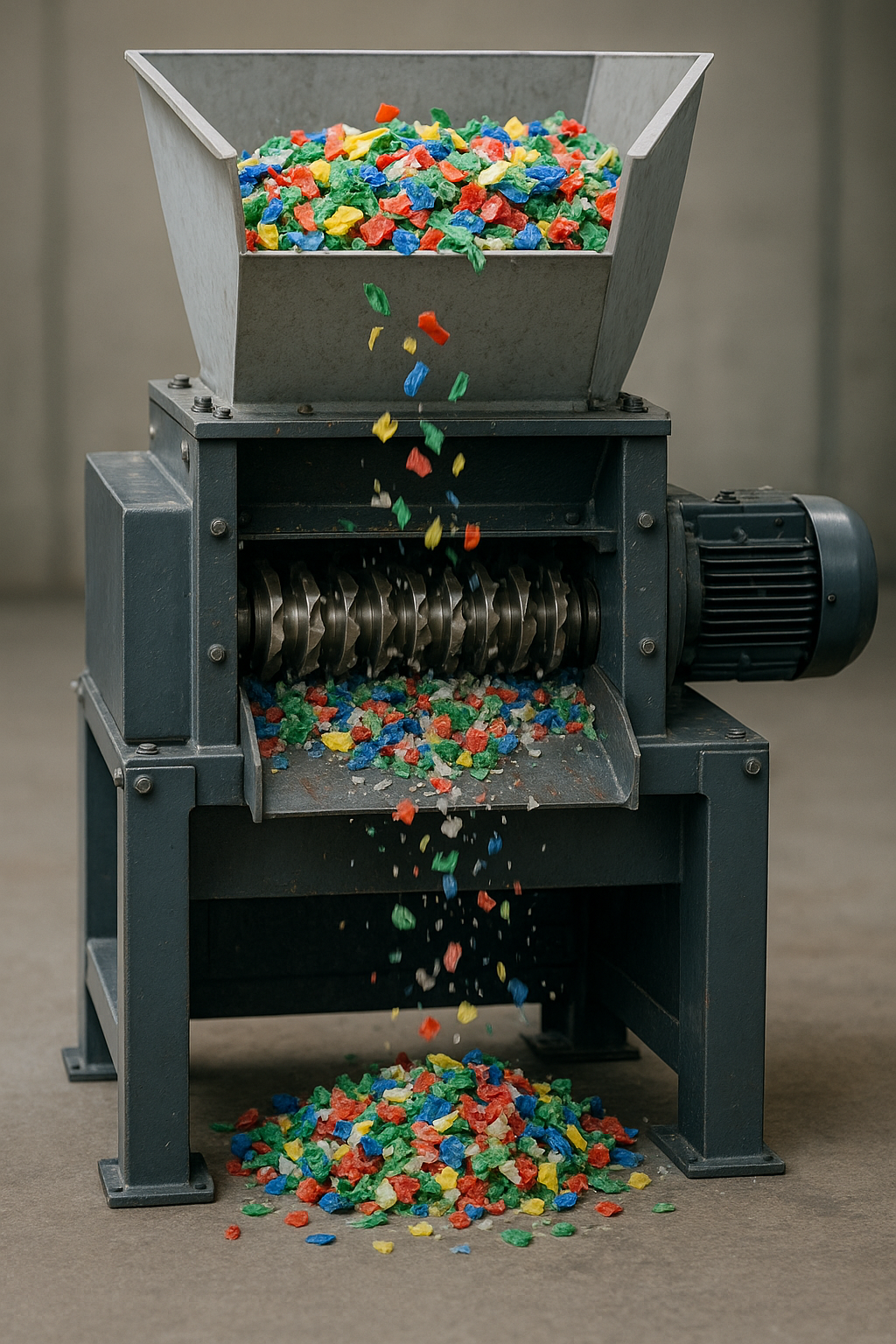 Tri et broyage des copeaux plastiques dans un atelier
