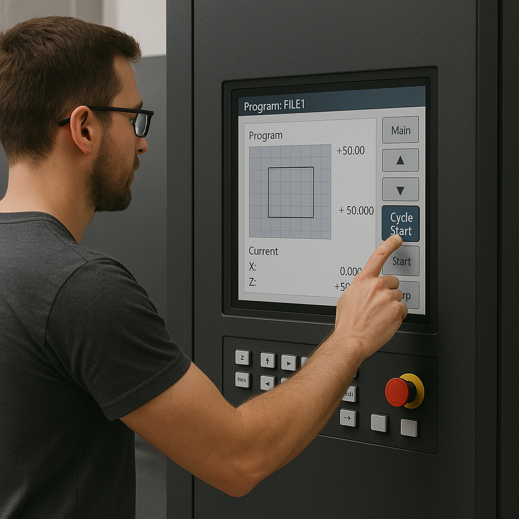 Interface homme-machine sur centre d’usinage moderne